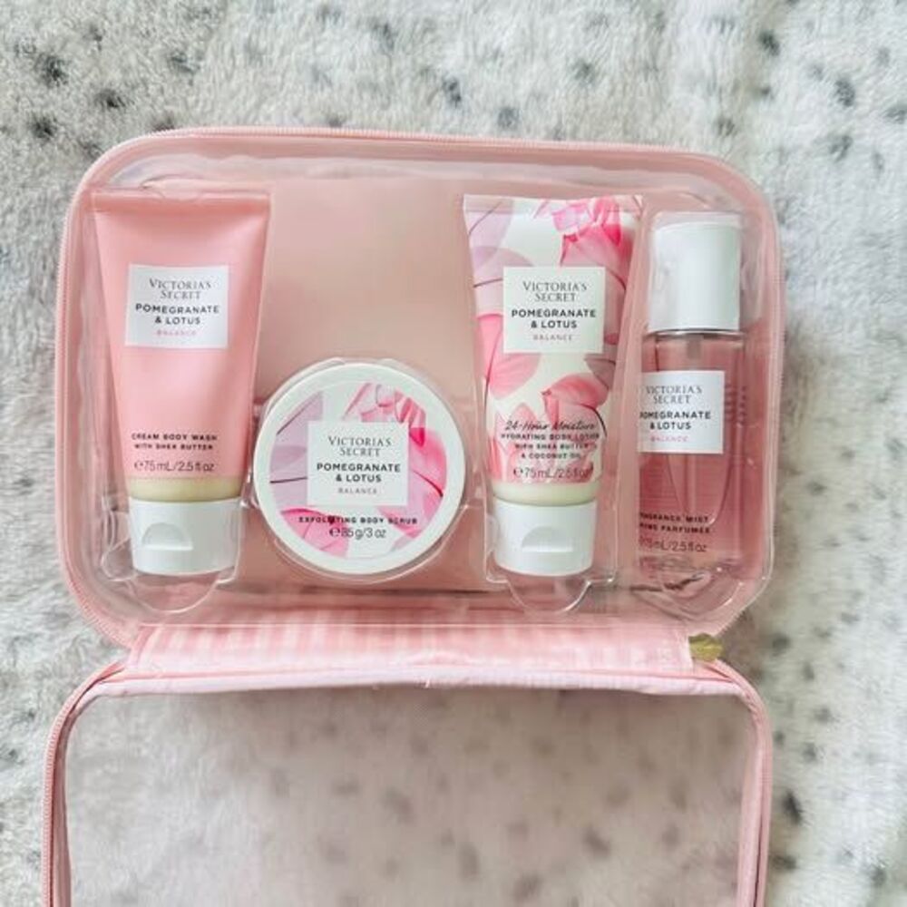 Victoria’s Secret Pomegranate Lotus Balance Gift Set Body Care 4Pc New